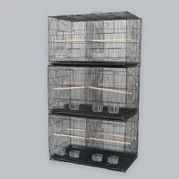 Cage à oiseaux grande taille A01-1 à trois niveaux pour perroquets, cage d'élevage pour oiseaux avec motif peau de tigre, pivoine, Xuanfeng, compatible avec les pigeons
