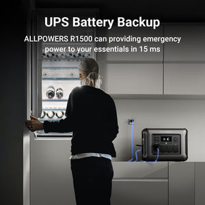 Allpowers R1500 1800W Lithium Ion Nhanh Chóng Sạc Pin Có Thể Sạc Lại EU/Chúng Tôi Kho Năng Lượng Mặt Trời Máy Phát Điện Di Động Nhà Máy Điện - Product Image 4