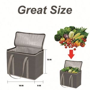 Sac isotherme en aluminium non tissé personnalisé, durable, prix d'usine, pour le déjeuner et les aliments - Product Image 5