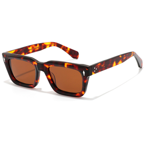 Classic Way farer Sunglasses Tortoise Shell <b>Frame</b> Rectangle Shape Polycarbonate Lens Anti-Uv Protection Unisex Adult - Product Image 1