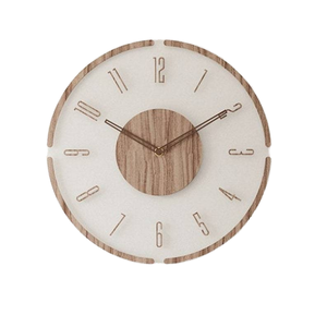 Modern Wooden Wall <b>Clock</b> Silent Quartz Analog Round Decorative Timepiece <b>for</b> Living Room <b>Bedroom</b> Office - Product Image 1