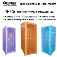 YNCO Armoire réseau 42U personnalisée Armoire d'ordinateur en acier vert néon de 19 pouces Capacité 6U Extérieur 9U 15U 18U 27U Disponibilité