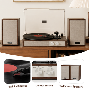 <span class=keywords><strong>Tourne</strong></span>-<span class=keywords><strong>disque</strong></span> vinyle avec haut-parleurs stéréo, streaming BT, <span class=keywords><strong>tourne</strong></span>-<span class=keywords><strong>disque</strong></span> vintage en bois, système audio domestique - Product Image 3