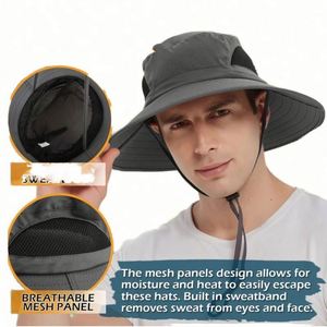 Wholesale Summer 2024 Waterproof Bucket <b>Hat</b> Beach <b>Hat</b> <b>Sun</b> Protective Fishing Boonie <b>Hat</b> for <b>Men</b> - Product Image 4
