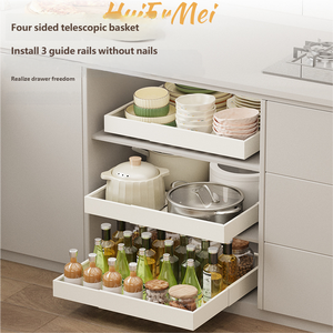 Almacenamiento de cocina fácil de instalar debajo del fregadero cajón organizador estante extensible en todas las direcciones para un ajuste óptimo en la cocina del hogar - Product Image 3