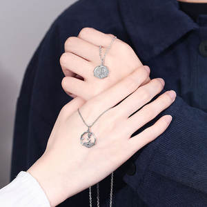 Nuovo piccolo principe rosa Design originale ciondolo geometrico rotondo miglior coppia collana ciondolo moneta ornamento di san valentino - Product Image 3