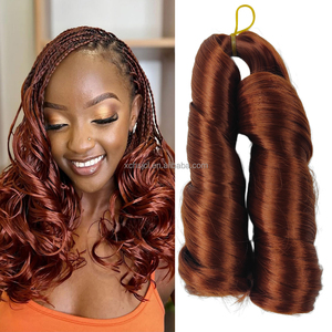 Extensions de <span class=keywords><strong>cheveux</strong></span> synthétiques bouclés 150g, style queue de cheval, ondulations lâches, boucles en spirale, tresses au crochet, boucles françaises, pour tressage - Product Image 1