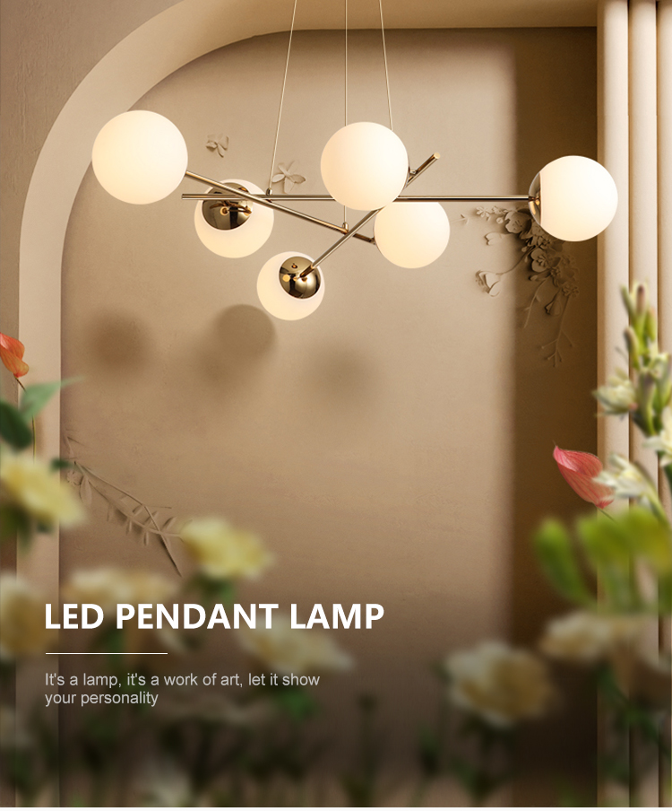 New Product Decorative Bedroom Restaurant Living Room Glass Chandelier Pendant Light