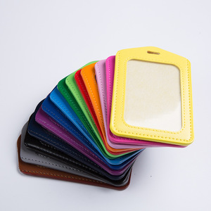 Porte-<span class=keywords><strong>Badge</strong></span> en Cuir PU, Étui Portefeuille Porte-Cartes d'Identité avec 2 Poches pour Femmes et Hommes - Product Image 3