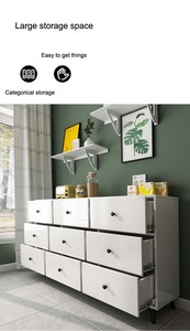 Meuble de chambre <span class=keywords><strong>à</strong></span> coucher : <span class=keywords><strong>Commode</strong></span> haute moderne <span class=keywords><strong>blanche</strong></span> en noyer, design contemporain, pour la maison - Product Image 5