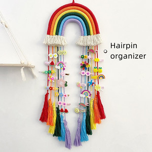 Tapiz de Pared Rectangular de Cuerda de Algodón Nórdica Tejida con Diseño de Arcoíris, 6 Colores, Decoración para Habitación Infantil, Buena Calidad - Product Image 3