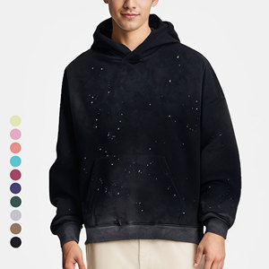 360GSM Fleece Street Sudadera con capucha Heavy Plain Black Hombre - Product Image 6