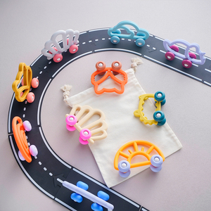 Nhà Máy Bán buôn Silicone bé Kid xe đồ chơi bé Montessori Đồ chơi xe hơi cho trẻ mới biết đi hữu cơ mọc răng - Product Image 1