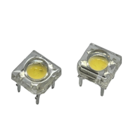 LED T1 3/4 Piranha de couleur rouge 625 nm, intégrée, Zener, lentille convexe transparente, 80 degrés, diode 5 mm, 18-22 lm, 500 mW, pour feux de freinage