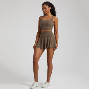 2025 женские сексуальные спортивные бюстгальтеры, спортивные костюмы, теннисные юбки, 2 шт., тренировочные костюмы для пилатеса, гонки, йоги, топы, теннисные костюмы, спортивная одежда - Product Image 3