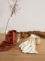 Ensemble de literie 100% coton, draps de lit en coton pur marron pour hôtel