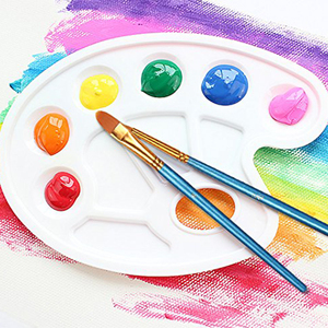 Juego de pinceles de pintura de artista, Kit de paleta de pinceles, bandejas de pintura y juego de pinceles con 1 Uds. Paletas de bandeja de plástico para acuarela, - Product Image 3