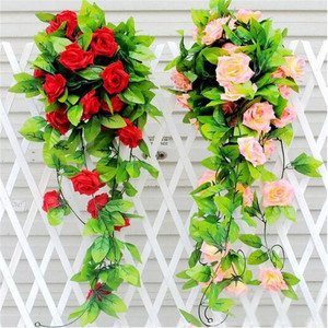Guirlandes de roses artificielles en soie L Shi, décoration murale pour la maison et les mariages - Product Image 1