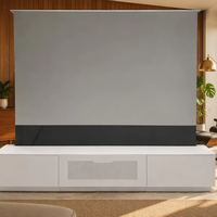 Smart Linkage Weißer Rechtwinkliger Laser-TV-Schrank Motorisierter Bodenaufsteigender CBSP ALR Bildschirm Combo 92-150 Zoll 16:9 Heimkino