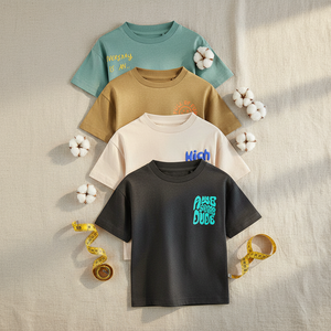T-shirts à manches courtes 100% coton pour enfants, t-shirts bio pour garçons, t-shirt de plage pour enfants, t-shirt pour garçon, vêtements pour enfants personnalisés - Product Image 1
