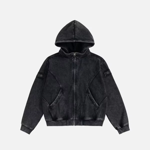Sudaderas con capucha de estilo Vintage de alta calidad para hombre, sudaderas con capucha personalizadas lavadas con forro de lana, Sudaderas Terry de peso pesado a granel - Product Image 1