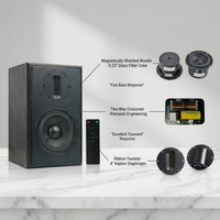 Haut-parleur bibliothèque bidirectionnel haute puissance 5,25 pouces Fever 2.0 Hifi Audio Passif pour audiophiles Home Cinéma en MDF 20Hz-20KHz