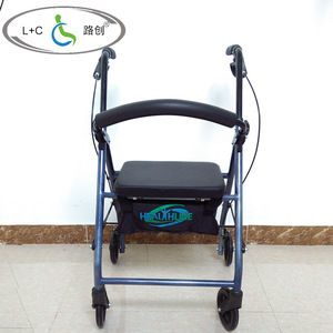Lutron <b>Rollator</b> <b>Walker</b> 6 Inch Wheels Foldable Sturdy Walking Aid For Elderly Grocery Shopping - Product Image 3