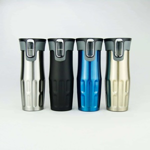 New Cross-Border 14 OZ <b>Double</b>-<b>Walled</b> Stainless Steel Vacuum Tumbler One-Button Lid Minimalist Design 6-12 Hours Insulation - Product Image 1