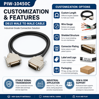 Cable Personalizado DB15 Macho a Macho, Cable Conector D-Sub de 15 Pines con Cubierta Metálica, Fabricante de Arnés de Cables OEM