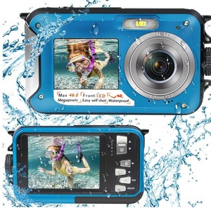 กล้องดิจิทัลถ่ายใต้น้ำ48MP 2.7K ความละเอียด Full HD กันน้ำหน้าจอคู่สำหรับดำน้ำตื้น - Product Image 1