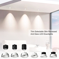 Spot encastré sans cadre 12W, downlight anti-éblouissement, 3 spots LED encastrés ultra-minces sans cadre