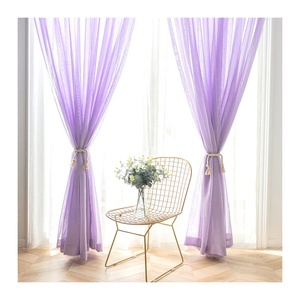 TIANYUN Fournisseur d'usine Rideau de style turc Textile de maison Tissu Rideau transparent violet pour la maison Salon Fenêtre - Product Image 1