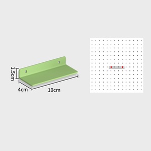 <span class=keywords><strong>Petite</strong></span> étagère murale flottante universelle en métal noir tenant des haut-parleurs caméras routeurs accessoire de panneau perforé organisateurs de tiroirs de bureau - Product Image 1