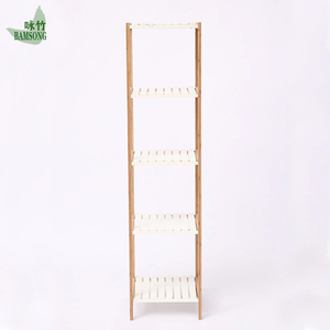 Large 5 Tier Bamboo <strong>Storage</strong> Shelf <strong>Tall</strong> White Organizer Rack With Adjustable Shelves for <strong>Storage</strong> in Bathroom Laundry or Pantry - Product Image 6
