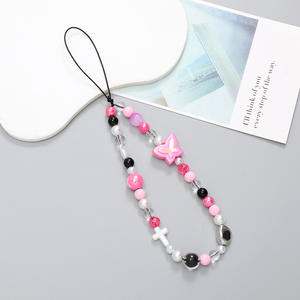 Populaire Internet célèbre papillon série bricolage perle perlée coeur chaîne de téléphone court Anti perte téléphone suspendu corde - Product Image 4