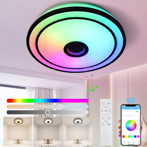 Thông minh âm nhạc RGB đèn lịch thi đấu với Bluetooth loa hiện đại thay đổi độ sáng tuôn ra núi Acrylic vòng điều khiển từ xa LED trần ánh sáng - Product Image 1