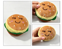 Jouet en peluche pour chien, jouet pour animaux de compagnie en forme de hamburger résistant aux morsures, jouet pour animaux de compagnie pour soulager l'ennui et apporter du confort aux chiens de taille moyenne et grande, vente en gros