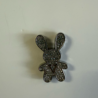 Kit de maillons métalliques abstraits en spirale tricolore et pendentif lapin en cristal scintillant, matériel de couture et de décoration écologique personnalisé pour vêtements