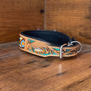 Neue personal isierte Großhandel Luxus hand gefertigte echte Leder bequeme Haustier Hunde halsband Rindsleder Mehrzweck gepolstert - Product Image 4