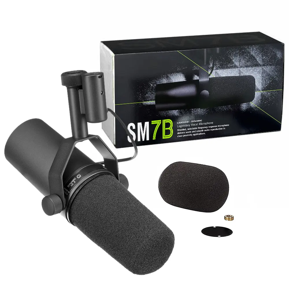 SM7B Microphone de studio cardioïde Réponse en fréquence réglable Enregistrement Podcasting Microphone dynamique vocal SM7B