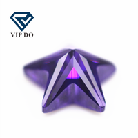 Pierres de zircone cubique de qualité 5A, taille étoile à cinq branches, 3*3mm-12*12mm, violet/violet foncé, pierres synthétiques taillées à la machine, forme étoile, pierres CZ