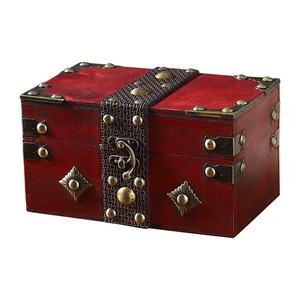 Caja del Tesoro de madera vintage, accesorios de tiro antiguos, almacenamiento de escritorio colorido con plástico PP para búsqueda de habitación secreta, almacenamiento de alimentos - Product Image 1
