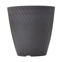 Pot de fleurs en plastique extra-large épaissi, motif tressé minimaliste imitation saule, pour plantes et fleurs