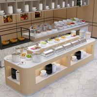 Station de buffet commerciale, station de condiments et de salades pour restaurant, table d'îlot de buffet pour la restauration hôtelière