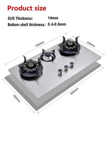 3 2.75 1.75KW Hochwertiger elektrischer Gasherd aus gehärtetem Glas mit drei Brennern - Product Image 5