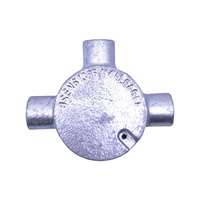 Boîte de jonction circulaire rigide à 3 voies en fer malléable galvanisé à chaud de 25 mm