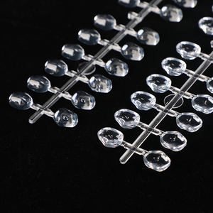Juego de 24 puntas de muestra de color de base plana con superficie de diamante, tablero de exhibición largo de plástico para práctica de esmalte de uñas en salón, herramienta de exhibición de gel. - Product Image 2