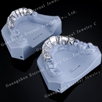 Grillz Moissanite Personnalisés VVS, Bijoux Hip Hop Ice Out avec Grandes Pierres, 8 sur 8 / 10 sur 10 / 12 sur 12 pour Hommes et Femmes