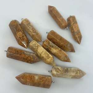 국화석 14X43MM 육각 프리즘 보석 비즈 대형 사이즈 각진 불렛 펜던트 스톤 비즈 DIY 주얼리 제작용 - Product Image 2