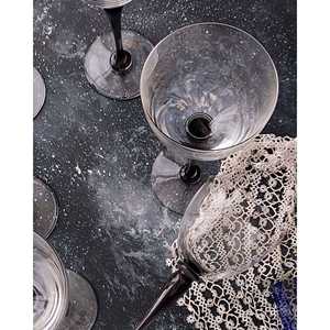 Verres à cocktail et à vin Campidelli faits à la main, design classique, ensemble de six pièces, en cristal Saint Louis, avec base fumée, pour desserts et vins - Product Image 5